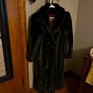 Faux fur. Full length coat.